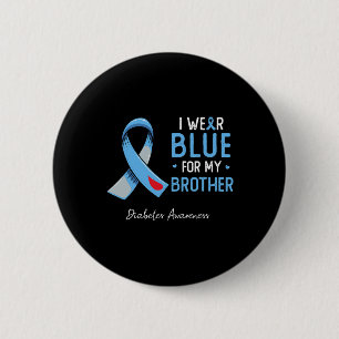Ik draag blauw voor mijn broers diabetes ronde button 5,7 cm