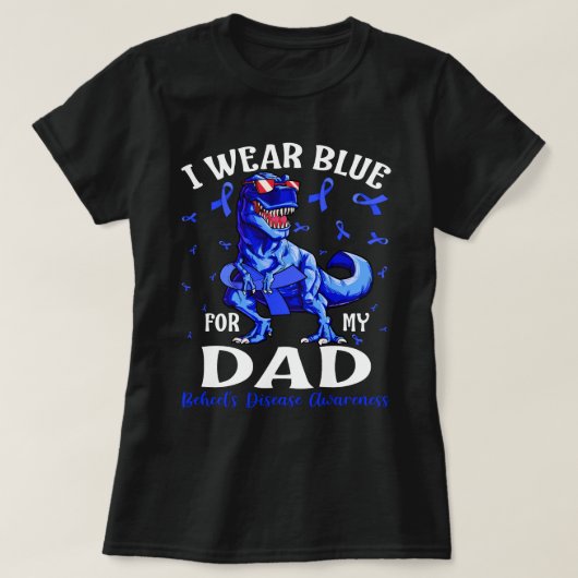 Ik Draag blauw voor mijn DAD achter de ziekte T-shirt (Design voorkant)