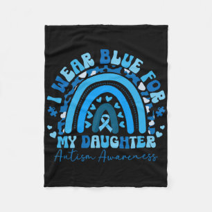 Ik draag blauw voor mijn dochter Autism Awareness Fleece Deken