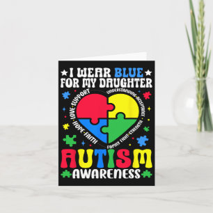 Ik Draag Blauw voor mijn dochter Autism Awareness Kaart