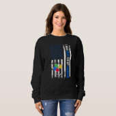 Ik Draag Blauw voor mijn dochter Autism Awareness Trui (Voorkant volledig)
