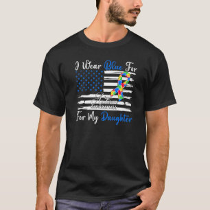 Ik draag blauw voor mijn dochter Autisme Acceptati T-shirt