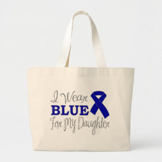 Ik Draag blauw voor mijn dochter (blauw lint) Grote Tote Bag