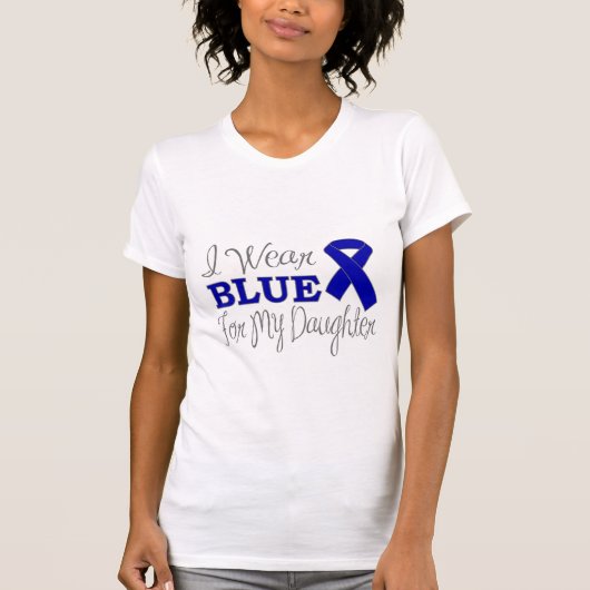 Ik Draag blauw voor mijn dochter (blauw lint) T-shirt (Voorkant)
