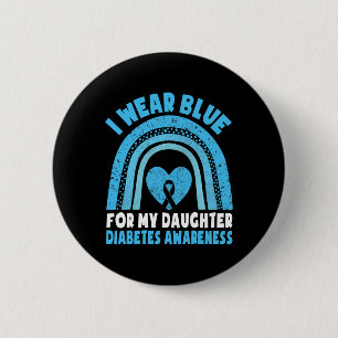 Ik Draag blauw voor mijn dochter Diabetes die T1d Ronde Button 5,7 Cm