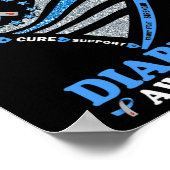 Ik Draag blauw voor mijn dochter Diabetes die zich Poster (Hoek)