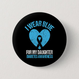 Ik Draag blauw voor mijn dochter Diabetes die zich Ronde Button 5,7 Cm
