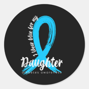 Ik Draag blauw voor mijn dochter Diabetes die zich Ronde Sticker