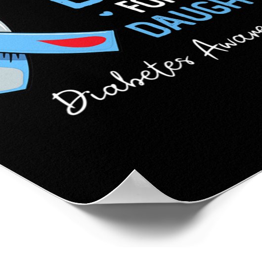 Ik Draag blauw voor mijn dochter Diabetes Poster (Hoek)
