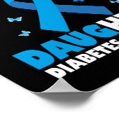 Ik Draag blauw voor mijn dochter Diabetes Poster (Hoek)