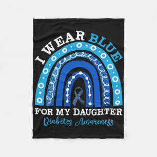 Ik Draag blauw voor mijn dochter T1d type 1 diabet Fleece Deken