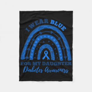 Ik Draag blauw voor mijn dochter T1d type 1 diabet Fleece Deken
