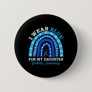 Ik Draag Blauw Voor Mijn Dochter T1d Type 1 Diabet Ronde Button 5,7 Cm
