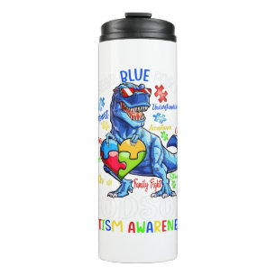 Ik Draag Blauw voor mijn godson Autism Awareness Thermosbeker