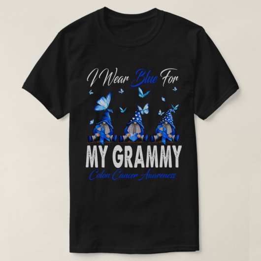 Ik Draag blauw voor mijn Grammy Colon Cancer Aware T-shirt (Design voorkant)