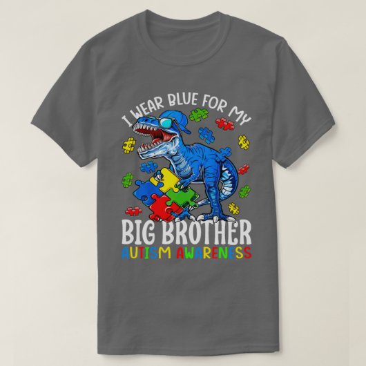 Ik Draag Blauw voor mijn grote broeder Autisme Bew T-shirt (Design voorkant)