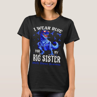 Ik Draag blauw voor mijn grote SISTER achter de zi T-shirt