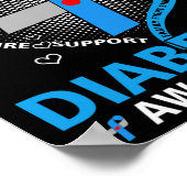 Ik Draag blauw voor mijn Hoopvolle liefde Diabetes Poster (Hoek)