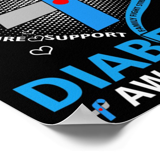 Ik Draag blauw voor mijn Hoopvolle liefde Diabetes Poster (Hoek)