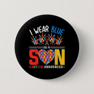 Ik Draag blauw voor mijn jeugdige autisme bewustzi Ronde Button 5,7 Cm
