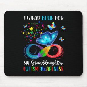 Ik Draag blauw voor mijn kleindochter Autisme Oma Muismat