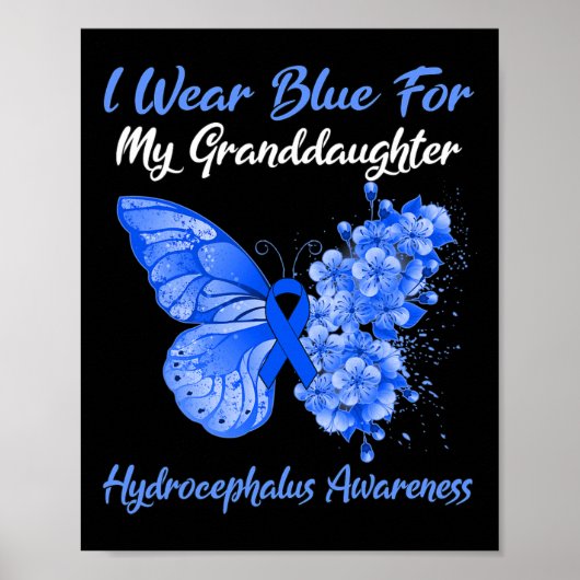 Ik Draag blauw voor mijn kleindochter Hydrocephalu Poster (Voorkant)