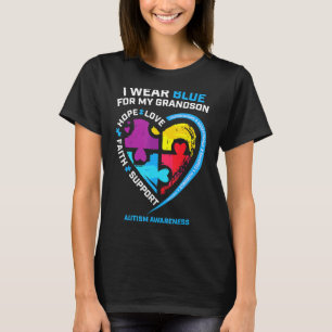 Ik Draag Blauw voor mijn kleinzoon Autism Awarenes T-shirt