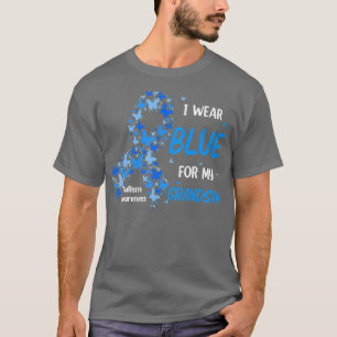 Ik Draag blauw voor mijn kleinzoon Autism Butterfl T-shirt