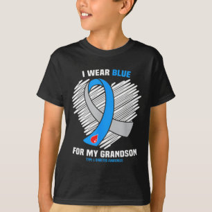 Ik Draag blauw voor mijn kleinzoon Diabetes Awaren T-shirt