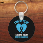 Ik Draag blauw voor mijn mama Diabetes Bewustheid  Sleutelhanger (Voorkant)