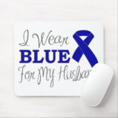 Ik Draag blauw voor mijn man (blauw bewustzijn lin Muismat (Met muis)