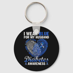 Ik Draag blauw voor mijn man Diabetes die beroemd Sleutelhanger