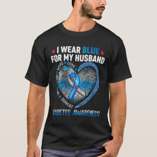Ik Draag blauw voor mijn man Diabetes die beroemd  T-shirt
