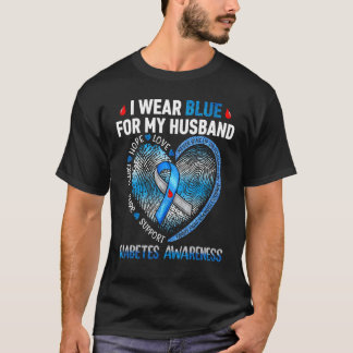 Ik Draag blauw voor mijn man Diabetes die beroemd  T-shirt