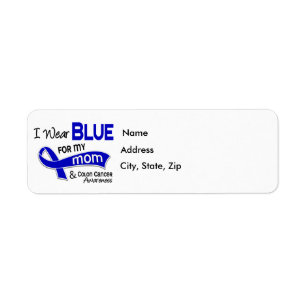 Ik Draag blauw voor mijn moeder 42 Colon Cancer Etiket