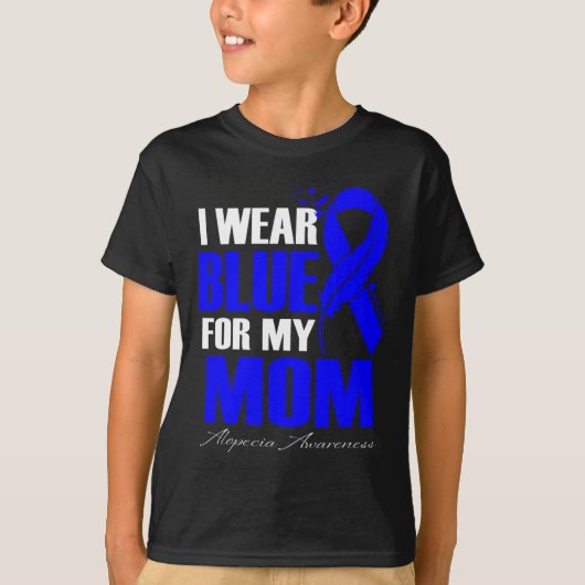 Ik Draag blauw voor mijn moeder Alopecia-doether T-shirt (Voorkant)