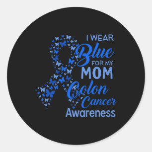 Ik Draag blauw voor mijn moeder Colon Cancer Aware Ronde Sticker