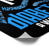 Ik draag blauw voor mijn moeder Diabetes bewustzij Poster (Hoek)