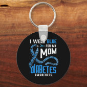 Ik draag blauw voor mijn moeder Diabetes bewustzij Sleutelhanger (Voorkant)