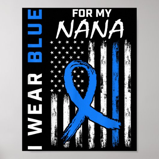 Ik Draag blauw voor mijn Nana Diabetes Awareness S Poster (Voorkant)