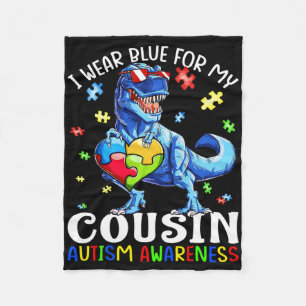Ik Draag blauw voor mijn neef Autism Awareness Din Fleece Deken