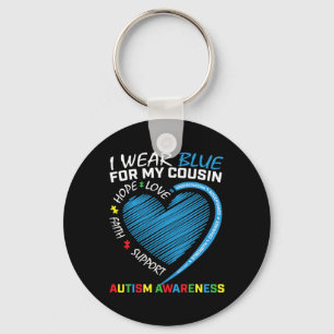 Ik Draag blauw voor mijn neef Autism Awareness Puz Sleutelhanger