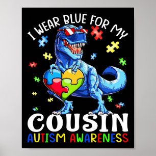 Ik draag blauw voor mijn neef/directe mannelijke f poster