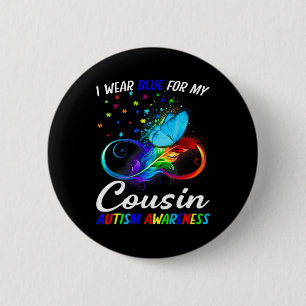 Ik draag blauw voor mijn neef/kleinzoon Autisme be Ronde Button 5,7 Cm