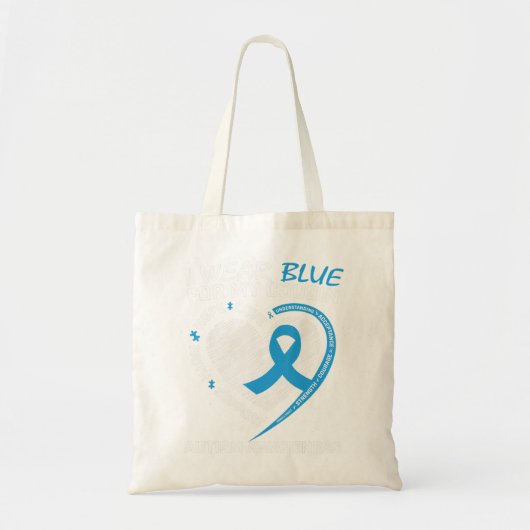 Ik draag blauw voor mijn neef omdat mijn nicht dik tote bag (Voorkant)