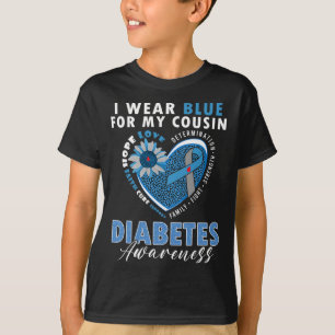 Ik Draag blauw voor mijn neef type 1 diabetes awar T-shirt