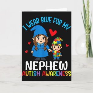 Ik draag blauw voor mijn neefje Autism Awareness F Kaart