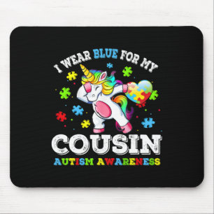 Ik Draag blauw voor mijn nicht Autism Dab Unicorn  Muismat