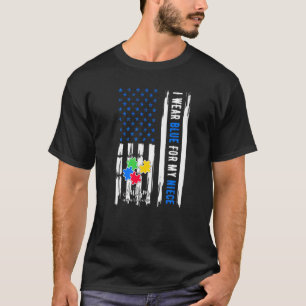 Ik draag blauw voor mijn nicht Autisme Bewustzijn T-shirt