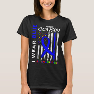 Ik Draag blauw voor mijn nicht autisme, vlag Ki T-shirt